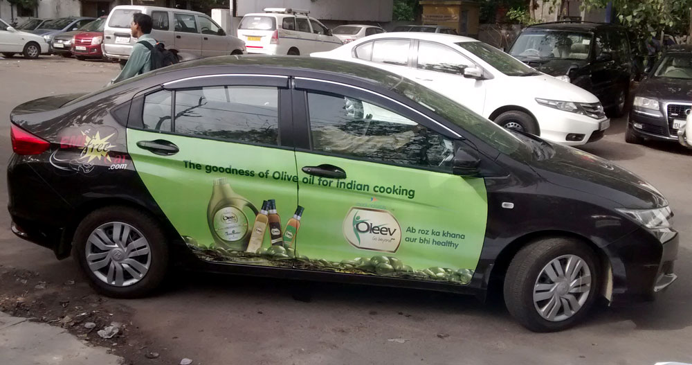 Olive Oil car advertisement in New Delhi