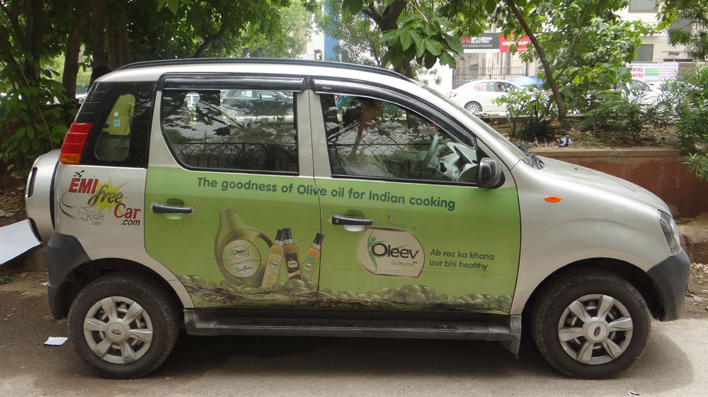 Olive Oil car advertisement in New Delhi