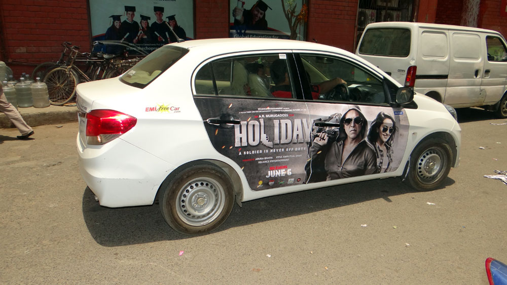 Akshay Kumar's Holiday Movie car Advertisement in New Delhi India