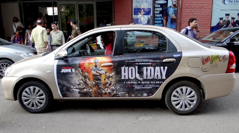 Akshay Kumar's Holiday Movie car Advertisement in New Delhi India